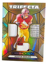2024 Obsidian Gold Trifecta Patch Austin Ekeler /10 Laundry Tag Sick Patch