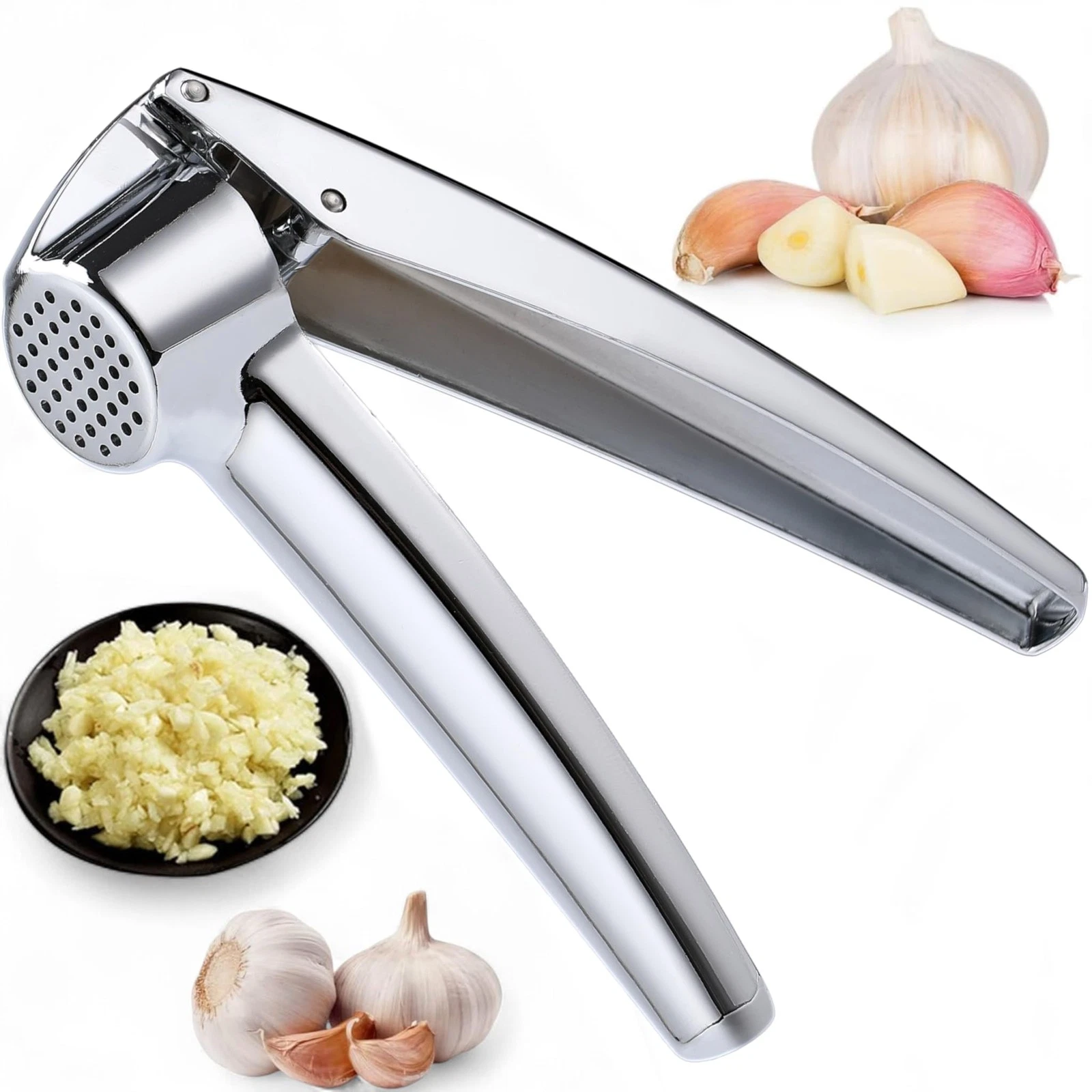 Premium Metal Garlic Press, Garlic Slicer, Garlic Press, Garlic...