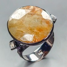 Anillo Único Anillo Zafiro Dorado Natural Plata de Ley 925 Talla 8/R449081