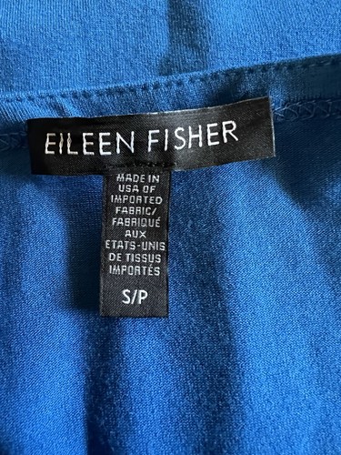 Abito EILEEN FISHER in jersey a tubino blu Catalina manica 3/4 taglia S lusso rialzato - Foto 3 di 7
