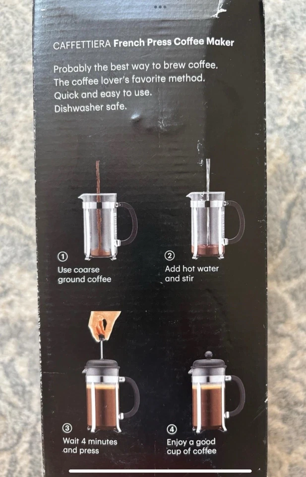 Bodum Brazil French Press Coffee Maker Cafetiere 8 Cup 1.0L 34oz - Image 4 of 4