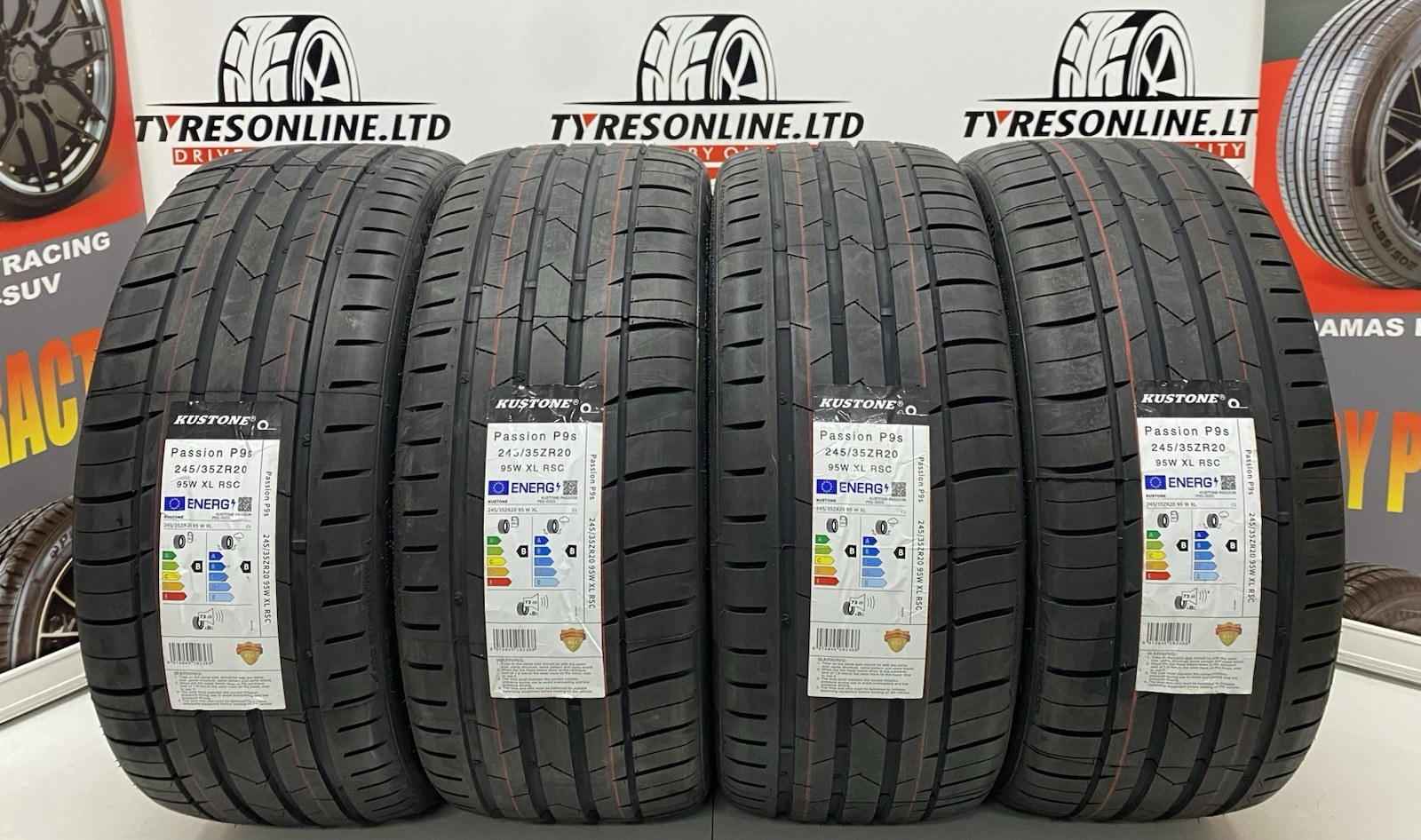 X2 245 35 20 245/35ZR20 95W XL M+S KUSTONE PASSION RUNFLAT NEW TYRES *B/B RATED* - Image 5