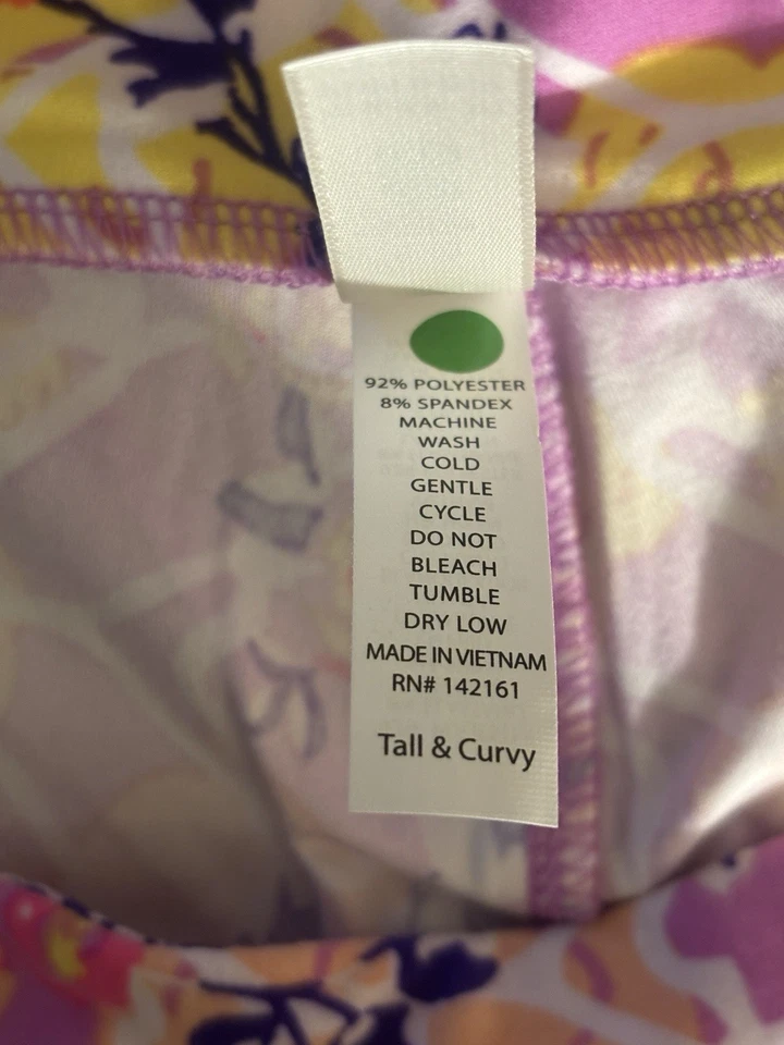 Leggings TC LuLaRoe - Diseño Floral Rosa y Amarillo (NUEVOS) Foto 4 de 4