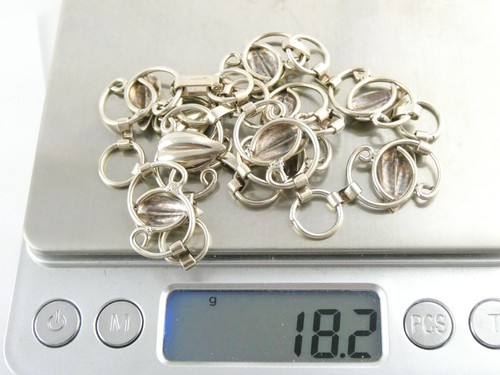 Collar de eslabones vintage con diseño de hojas de plata esterlina 18,2 g 14 pulgadas de largo - Imagen 15 de 22