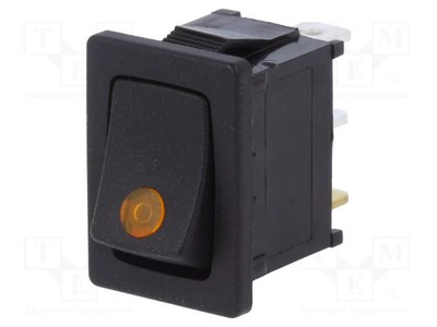 ON-OFF R13-66-DC schwarz Pos: 2 16A/12VDC SPST IP40 ROCKER