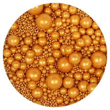 Gold Sprinkles Edible Pearls 4.58 oz, Gold Pearls For Cake Decorating