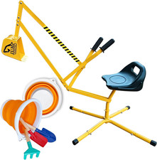 Sand Digger Sandbox Digger Toy, 360 Rotating Base, Sturdy Stable Steel Frame Str