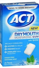 ACT Dry Mouth GUM w/ XYLITOL Sugar-Free, Mint, 20 ct ( 1 box ) /