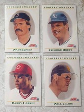 1991 Score Cooperstown 4 Card Insert Lot~Wade Boggs, George Brett, Clark, Larkin