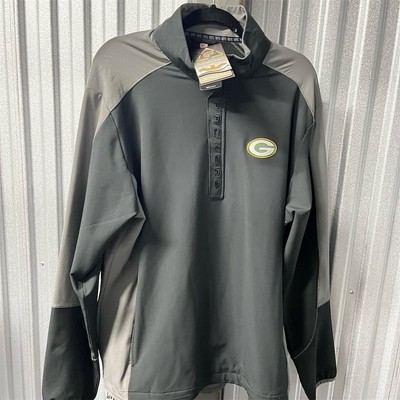 Green Bay Packers Men's 1/4 Zip Pullover Windbreaker Jacket Black XL