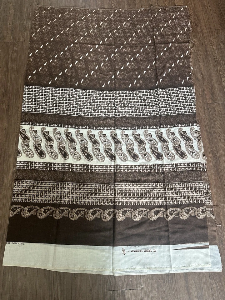 VINTAGE KENBROOKE FABRIC Wool Blend African Brown Rare 60/80” - Image 3 of 4