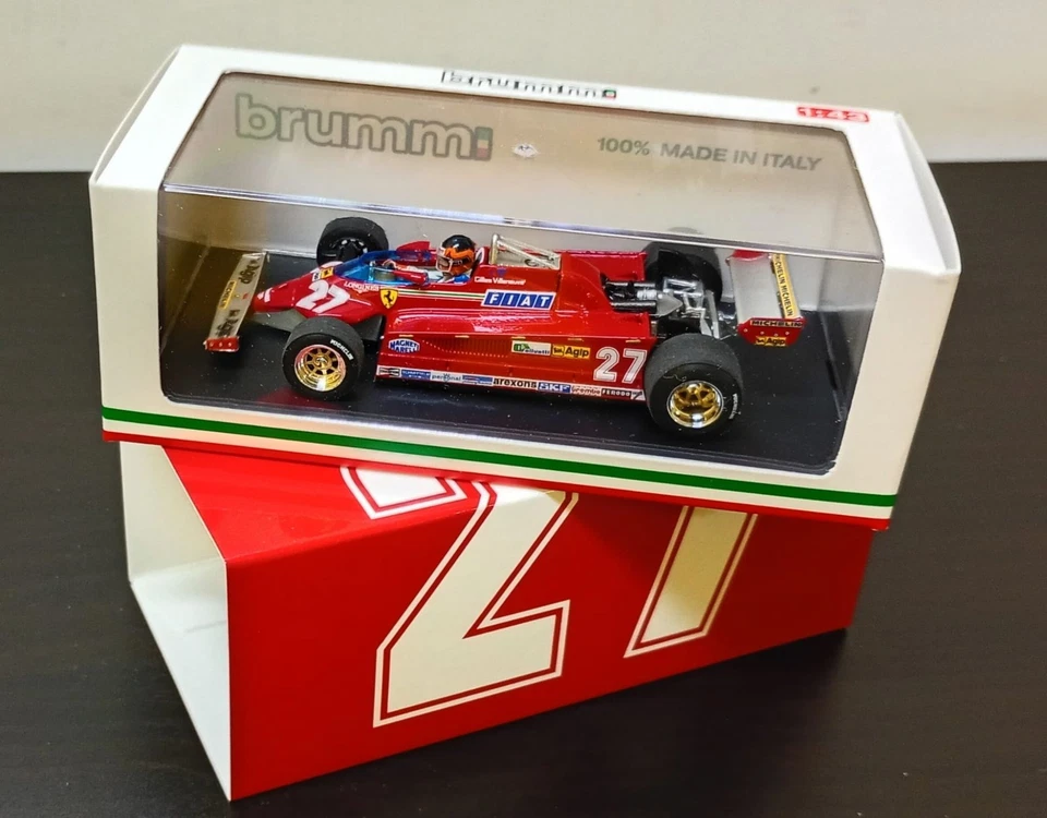 Brumm FERRARI 126 CK G.VILLENEUVE 1981 N.27 RETIRED ITALY GP 1:43 - Immagine 2 di 2