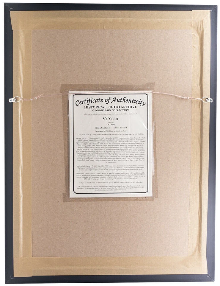 Cy Young Framed 16.5x22 Historical Photo Archive LimitedEdition Giclee - Image 4 of 4