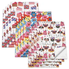 American Greetings Birthday Wrapping Paper Sheets with Gridlines Designed by