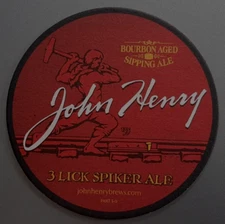 CRAFT BEER COASTER ONE Cold Spring Brewing John Henry Spiker Ale 4" MN-COLD-6