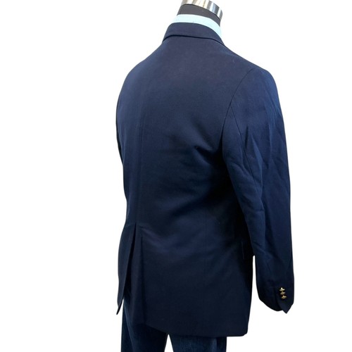 VTG 44R Chaps Ralph Lauren Navy Brushed Flannel Wl Gold Horse Pony Button Blazer - Picture 15 of 21