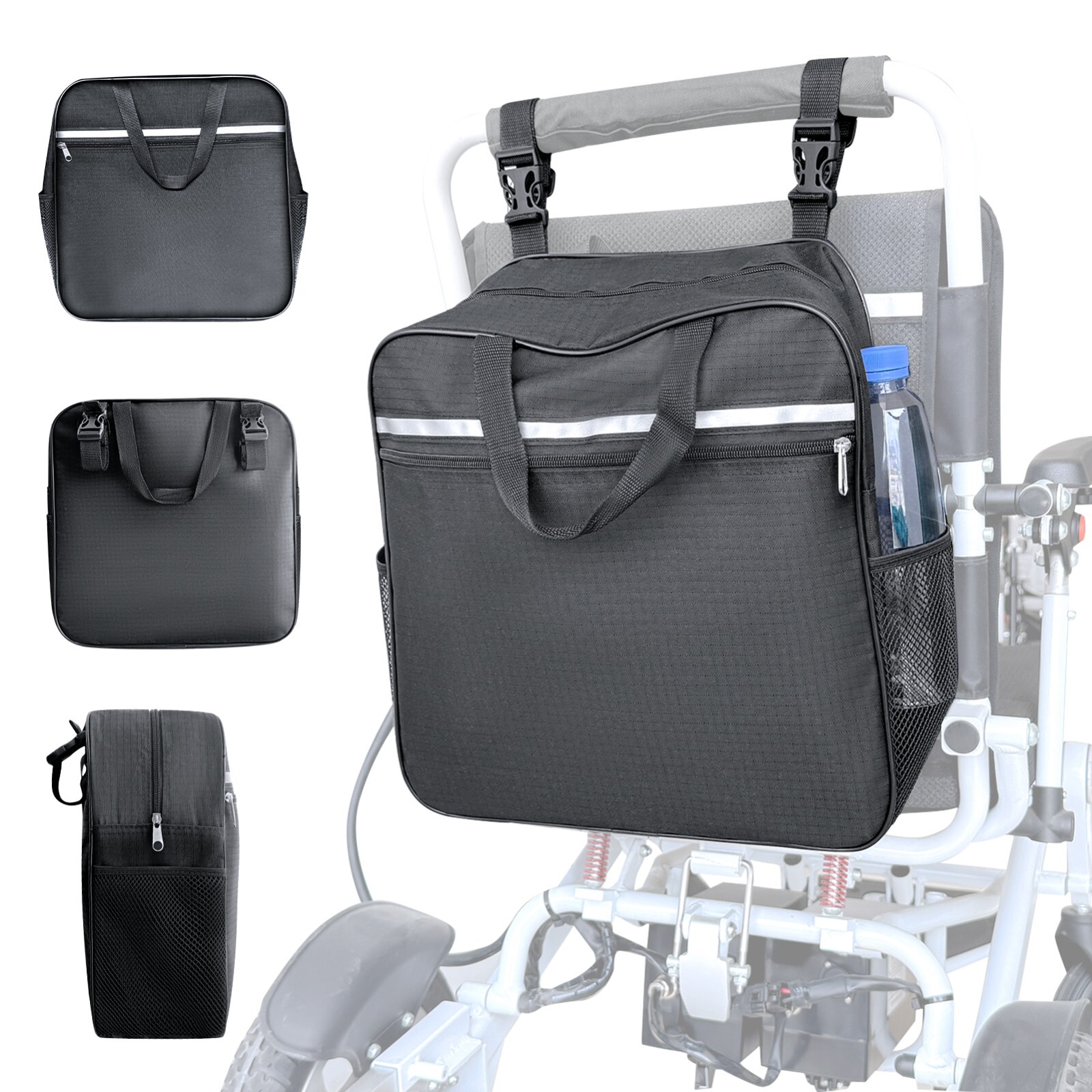 Large Capacity Backpack for Wheelchairs and Mobility Scooters, with Cup Holder