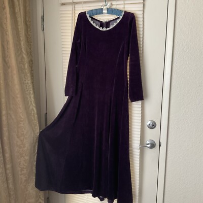 Costume Long Dress Women Velvet Purple Cotton Blend Sz S/ M Made In USA |  eBay