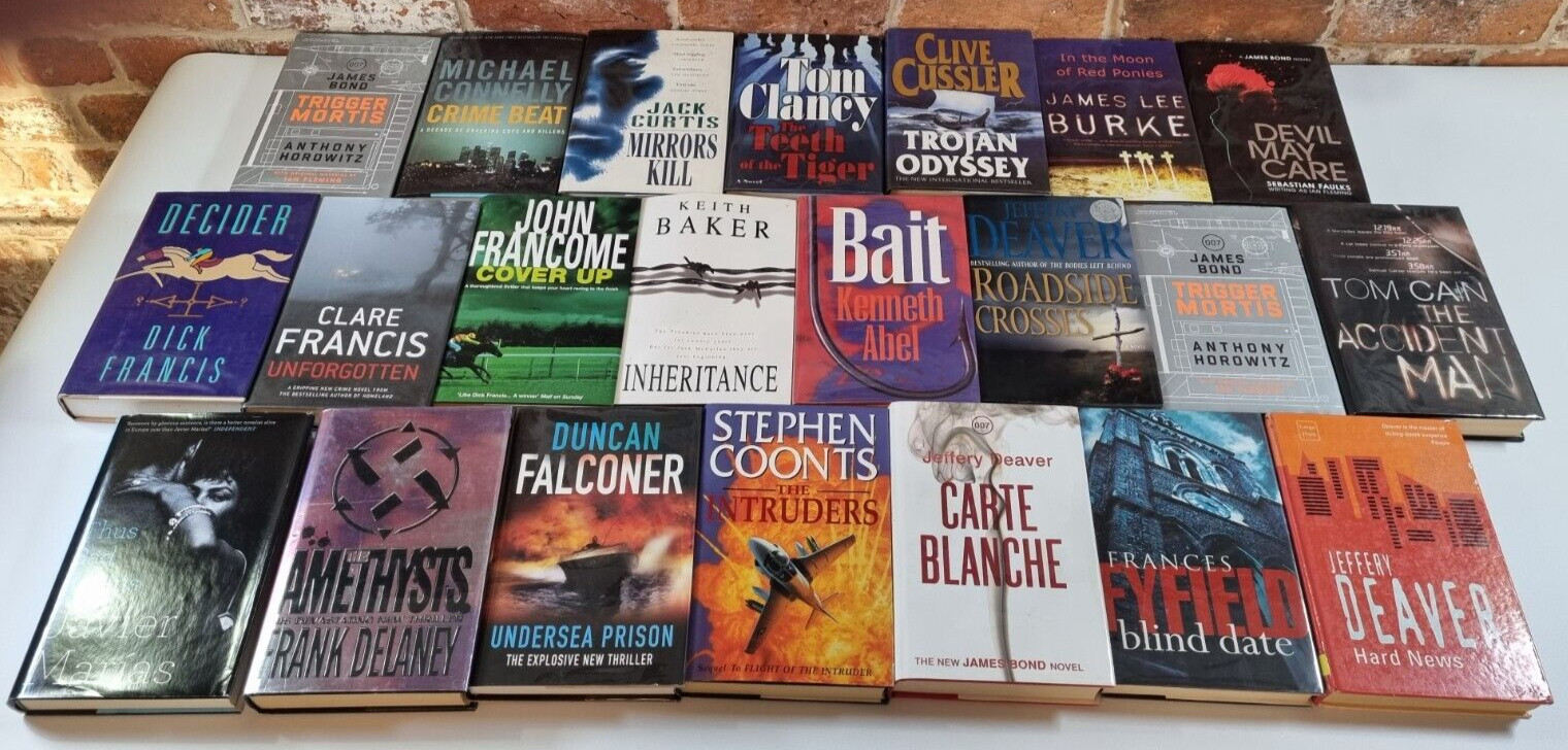 22 Thriller Mystery HARDBACK Bundle James Bond 007 Jeffery Deaver Dick Francis