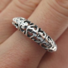 925 Sterling Silver Vintage Ornate Heart Ring Size 6.75