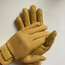 Gants D’Équitation Pour Femme Equestrian En Cuir Beige & Coton