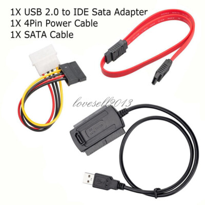 SATA/PATA/IDE to USB2.0 Converter Cable Adapter for 2.5/3.5'' Hard Drive Disk  L