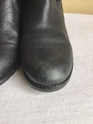 Womens Vince Camuto Black Leather Ankle Moto Side Zip Buckle Boots Size 9M - Picture 6 of 12