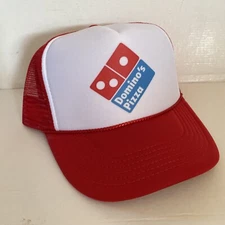 Vintage Dominos Pizza Hat Pizza Trucker Hat snapback Summer Red Beach Cap