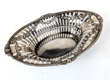 Antique Sterling Silver Reticulated Floral 7.5" Dish William Hutton & Son 1908