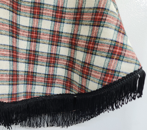 Shoulder CAPE Short Multi-Colored Royal Stewart Tartan Fringed Flannel Lining - Picture 4 of 8