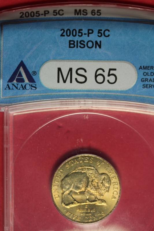 2005 P- ANACS 5C MS65 BISON JEFFERSON NICKEL #B43380