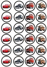 24 Muffin & Cupcake Aufleger Geburtstag  Oblate - Fondant  Disney Pixar Cars C2