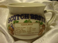 Vintage  'Scotch Broth'  FARMHOUSE Recipe Mug Individual Serving Bowl Cup    378