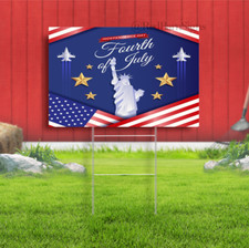 4th of july - independence day USA Yard sign with metal stakes