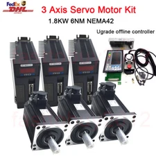 1.8KW 6NM AC Servo Driver Motor NEMA42 3 Axis Offline Motion Controller G-Code