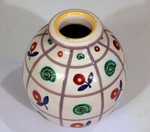 Emilio Polci Italian Pottery Flower Snail Grid Figure Raymor Vintage Vase - Picture 3 of 12