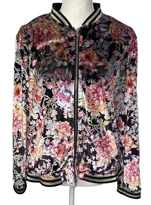 Darling Harbour Women s Floral print Jacket Full Zip Size 44 See Listing