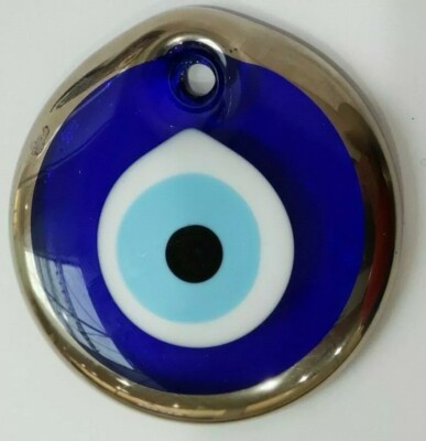 4'' Nazar Evil Eye (silverpainted) Wall Hanging BadLuck Protection'''ON SALE''''
