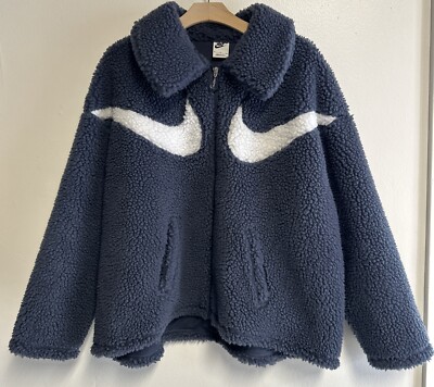 nike swoosh teddy jacket