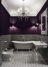 Dark Purple Bathroom Wallpaper - 51125413 - Plain Durable - Heavy Texture Vinyl