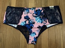 Plus Size 22/24 Lane Bryant Cacique Mid Waist Cheeky Panty Navy Blue Pink Lace