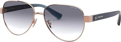 Coach Women's Sunglasses HC7111 933179 Rose Gold Aviator Gray Gradient Lens 57mm - Image 2 of 4