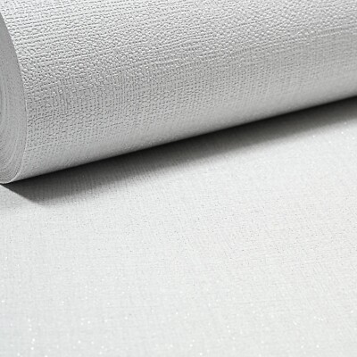 Uni Grau Leinenoptik Tapete Silber Glitzer Struktur Leicht Unvollkommen Vinyl