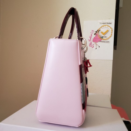$6500 Lady Dior Pink Heart Valentines Medium Limited Edition bag Red Handles - Picture 4 of 14
