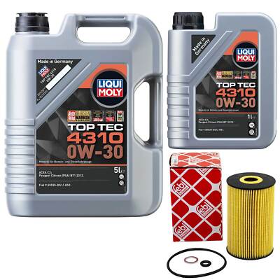 Motoröl Set Top Tec 4310 0W-30 LIQUI MOLY 6 Liter + Ölfilter für Hyundai i30 KIA