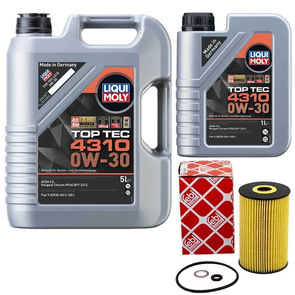 MotoröL Set Top Tec 4310 0W-30 Liqui Moly 6 Liter + ÖLfilter FüR Hyundai I30 KIA-image