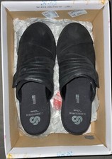 Women's Clarks Cloudsteppers Sillian Rhodes Shoes, Mules, Clogs, Black, 6.5 NIB