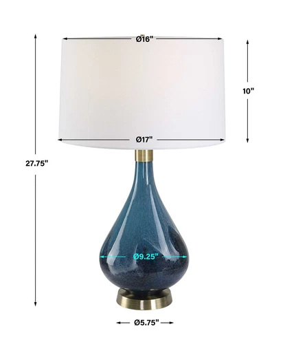 Riviera Table Lamp Sapphire And Dark Navy Blue Art Glass  ~ Uttermost 30098 - Picture 7 of 7