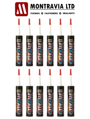 12 x EVERBUILD STIXALL GRAB ADHESIVE SEALANT GLUE WHITE 290ML