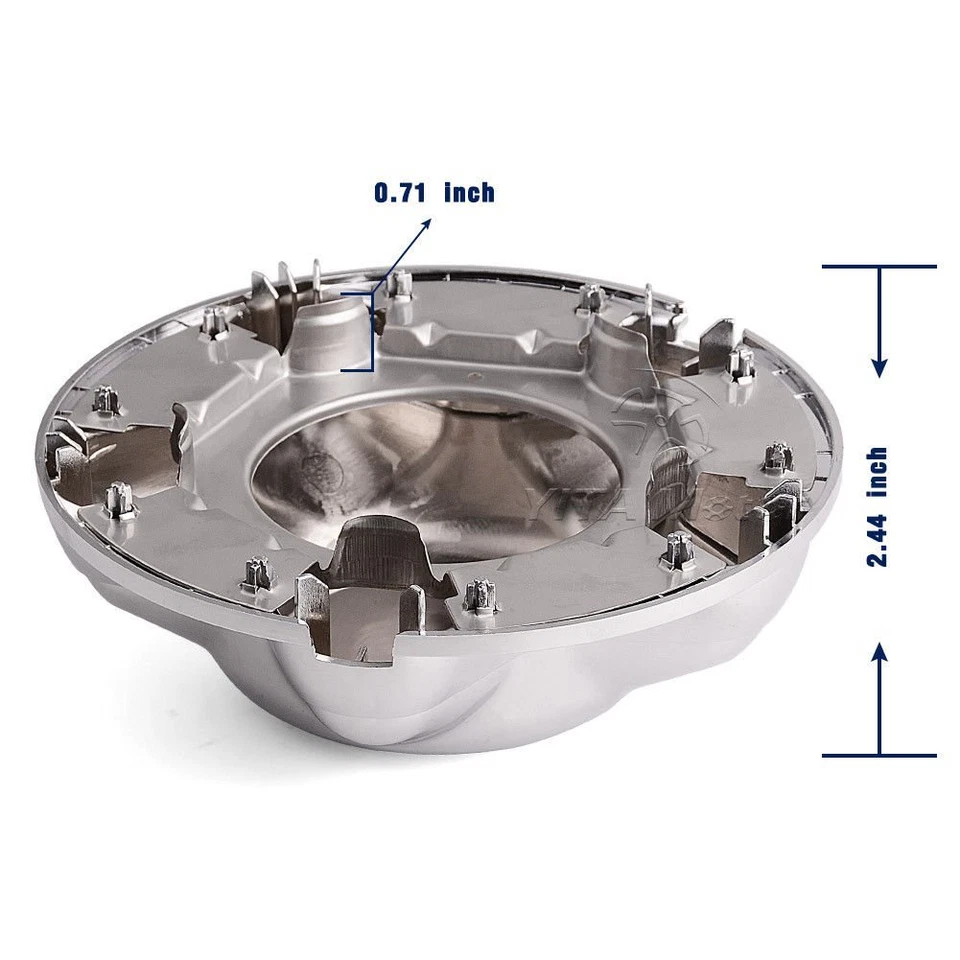 4Pc 7" Chrome Center Hubcaps for Ford F150 Expedition 1997 1998- 2000 Rim Covers - Image 3 of 4